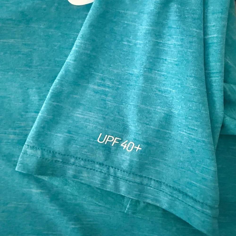 Nike Swim Rash Guard Mens Small Teal Excellent Dri-FIT UPF 40+ Short Sleeve Tee